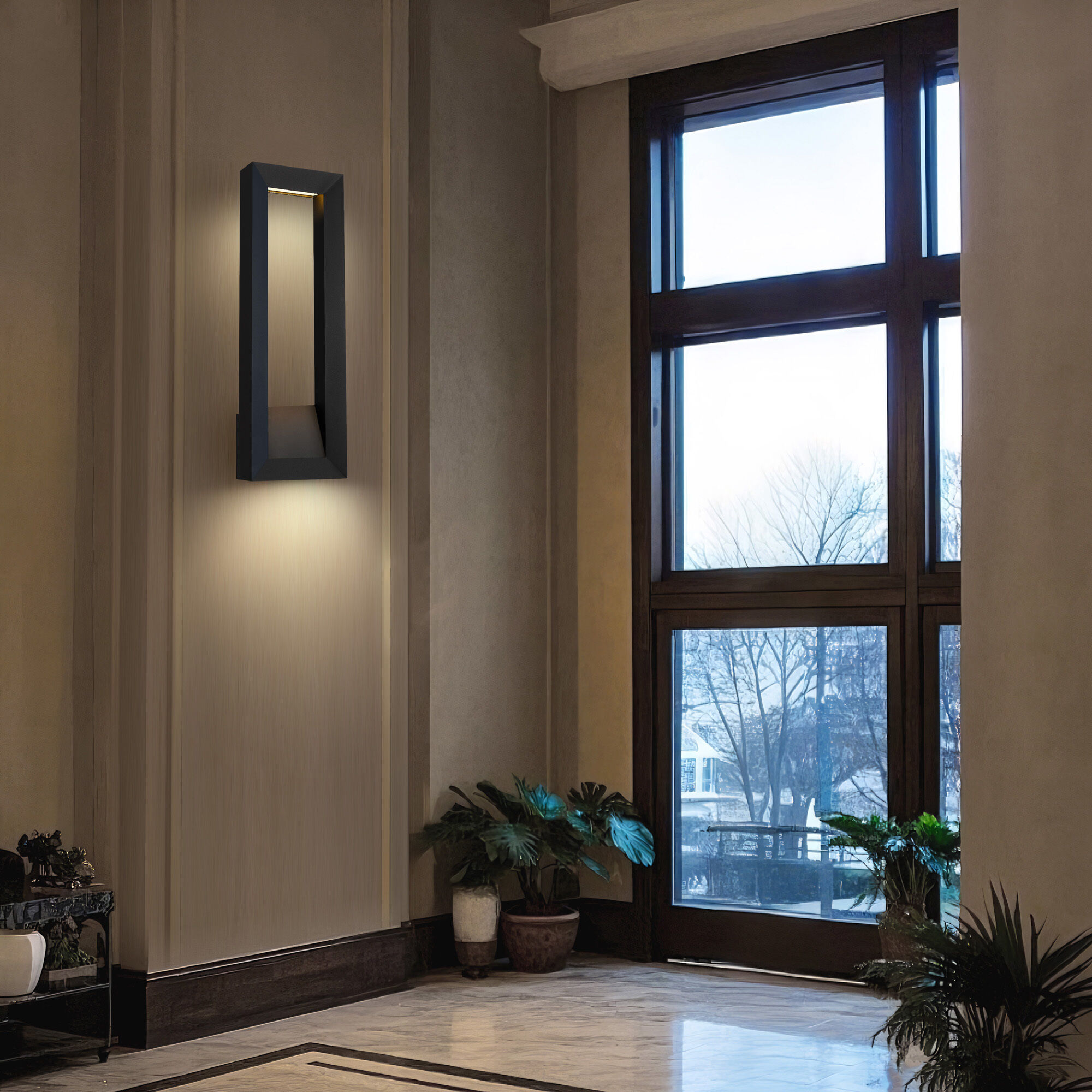 Paletto LED 28 inch Sand Black Outdoor Wall Sconce